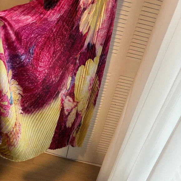 Elegant Pink and Yellow Floral Maxi Dress - Picture 5 of 16